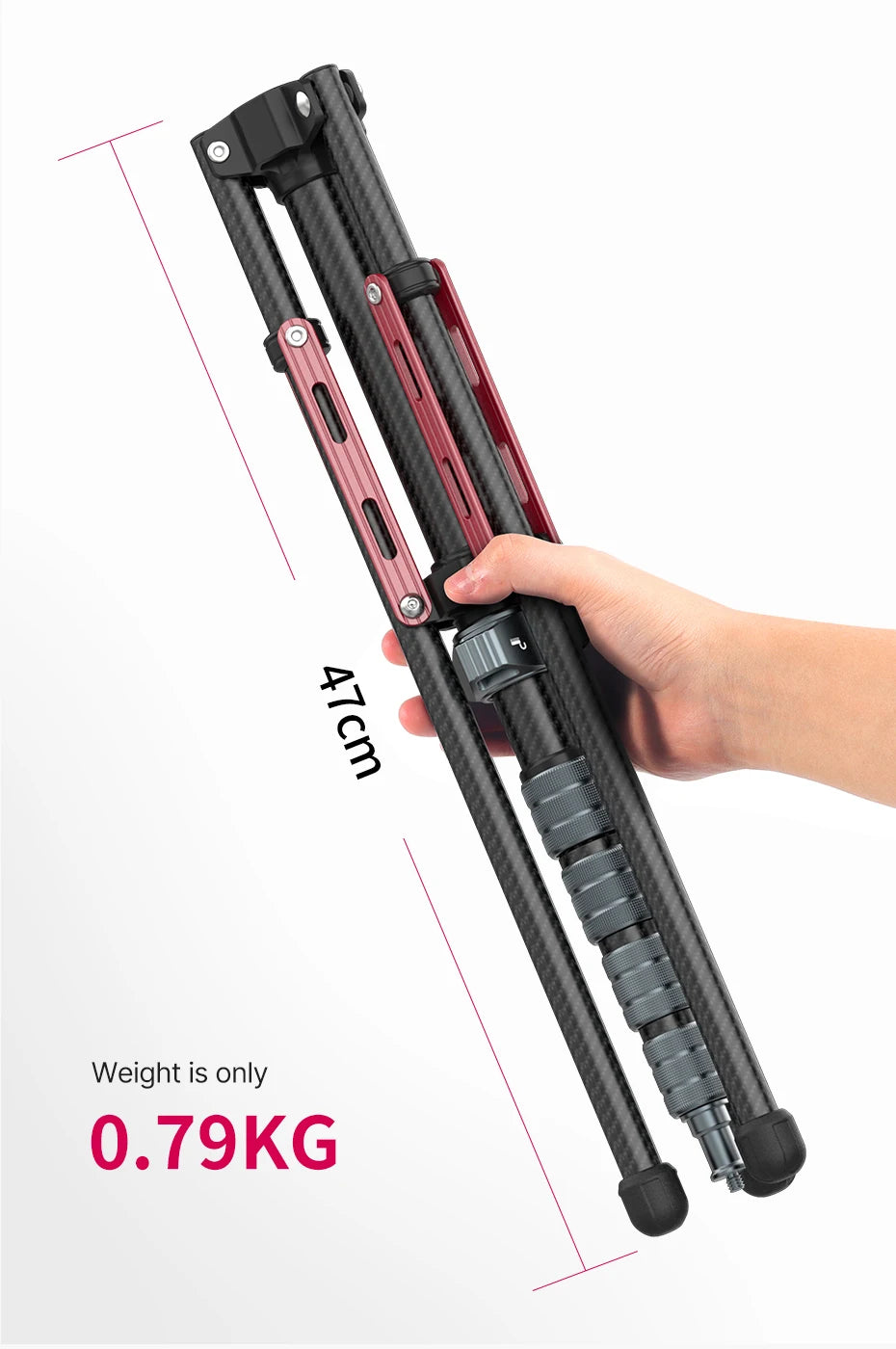 Ulanzi MT-49 1.9M Carbon Fiber Lighting Stand Portable Tripod Photography Light Stand for LED Light Flash Softbox Travel Monopod