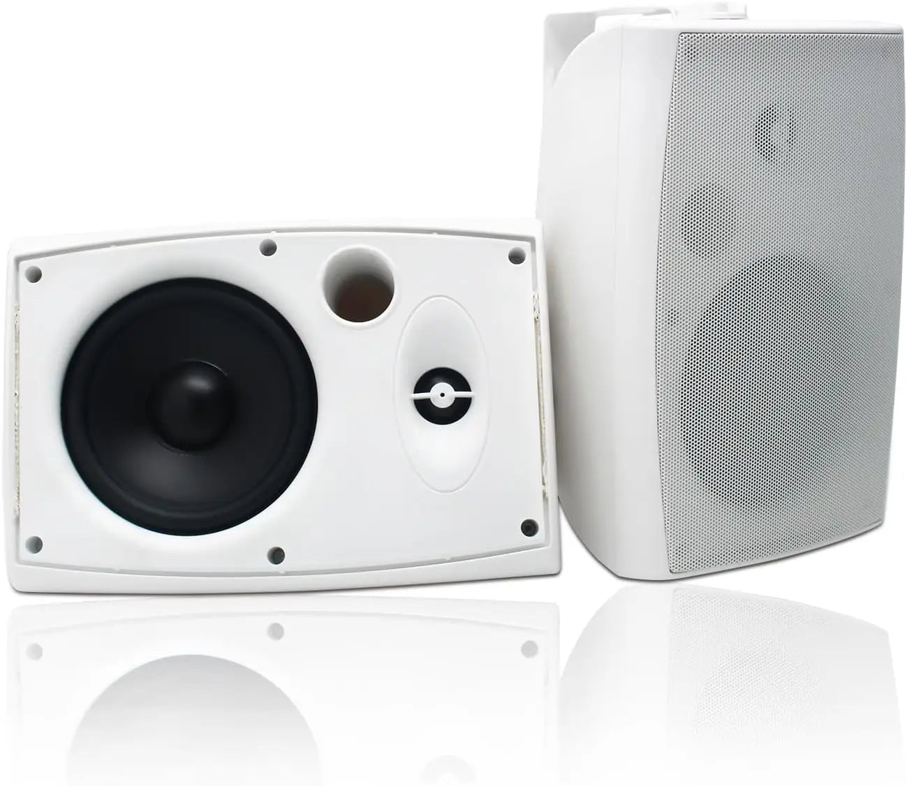Herdio 6.5 Inches Outdoor Bluetooth Speakers 2 Way Wall Mount Sound Box Home Theater Subwoofer for Porch Backyard (a Pair)
