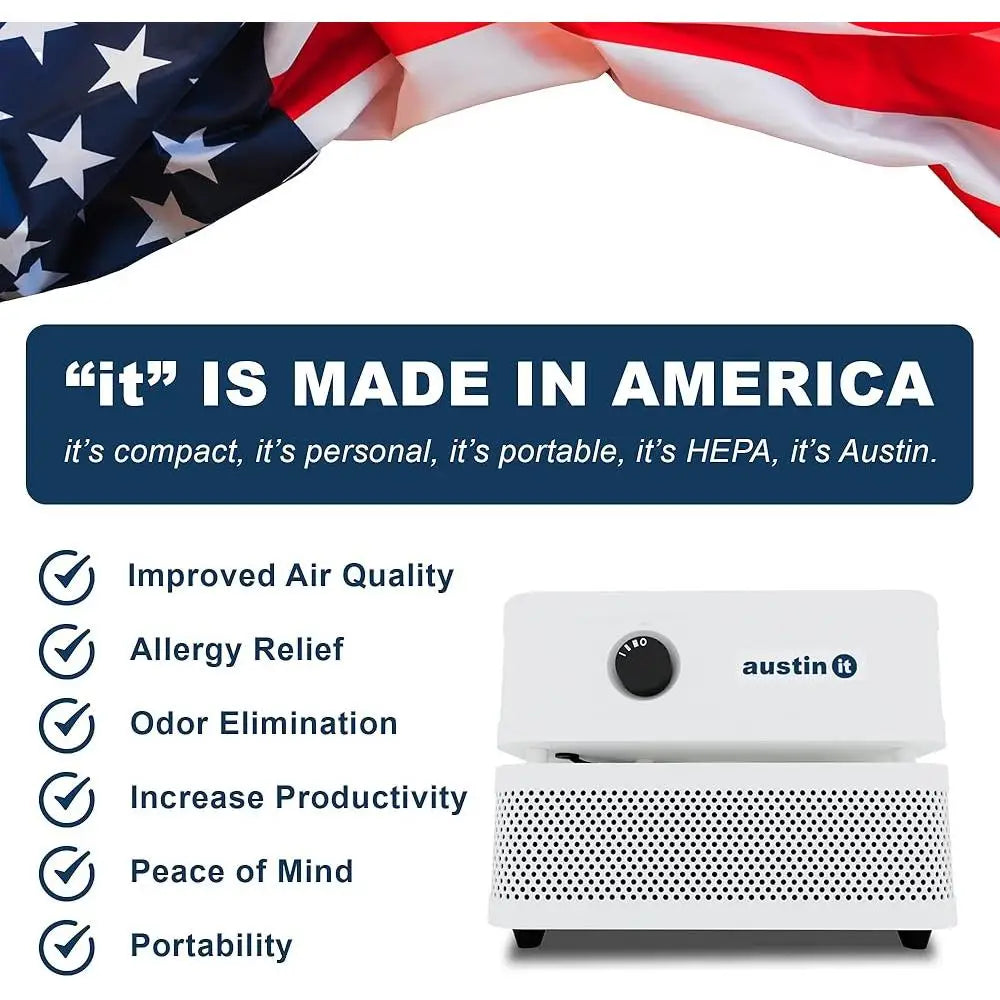 Compact HEPA Air Purifier Personal Allergy Air Purifier Office Room Cleans 99% of Particles Whisper Quiet Portable Travel