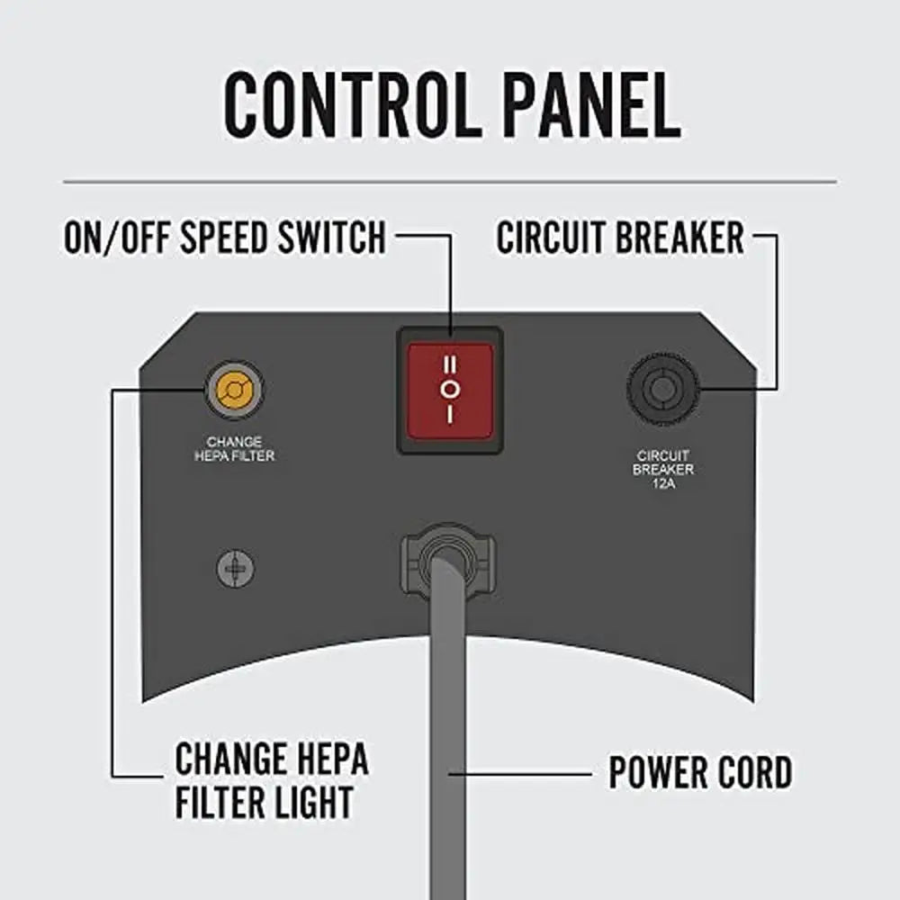 Commercial Grade Air Scrubber HEPA Filtered 1000 CFM Portable Large Capacity Blue Touch Control Purifier