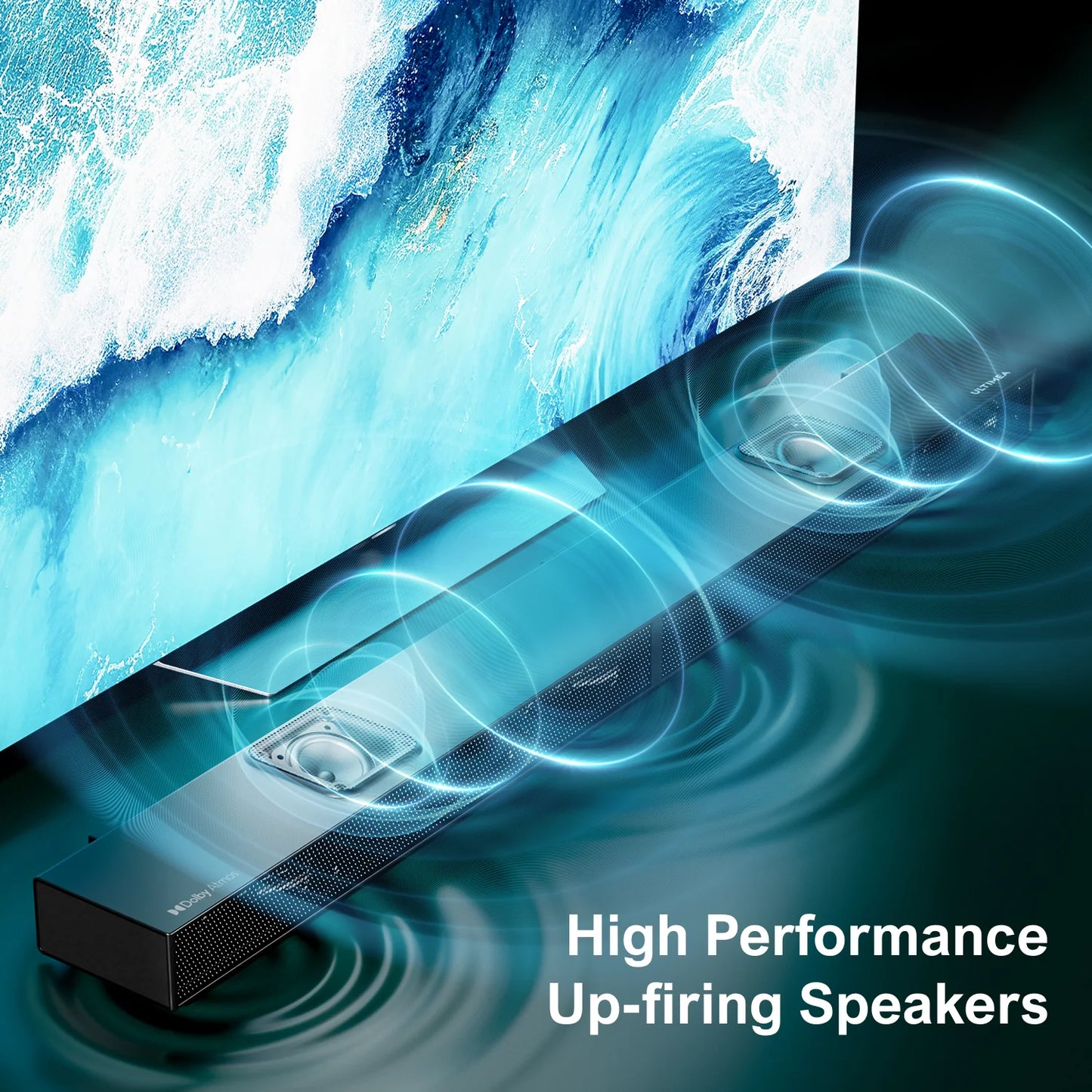 ULTIMEA 5.1.2 Sound Bar for Smart TV with Dolby Atmos, 8" Wireless Subwoofer, 4K HDR Pass-through, HDMI IN/eARC, 520W Peak Power
