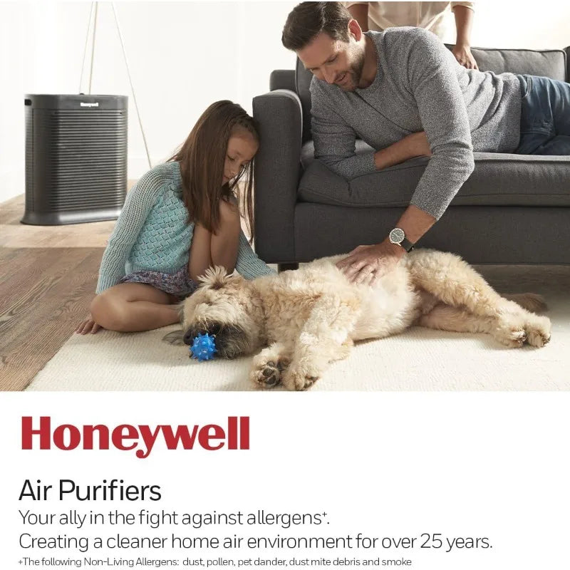 Honeywell AllergenPlus HEPA Air Purifier, Airborne Allergen Reducer for Large Rooms, Reduces Smoke,Wildfire Smoke,Pollen, HPA200