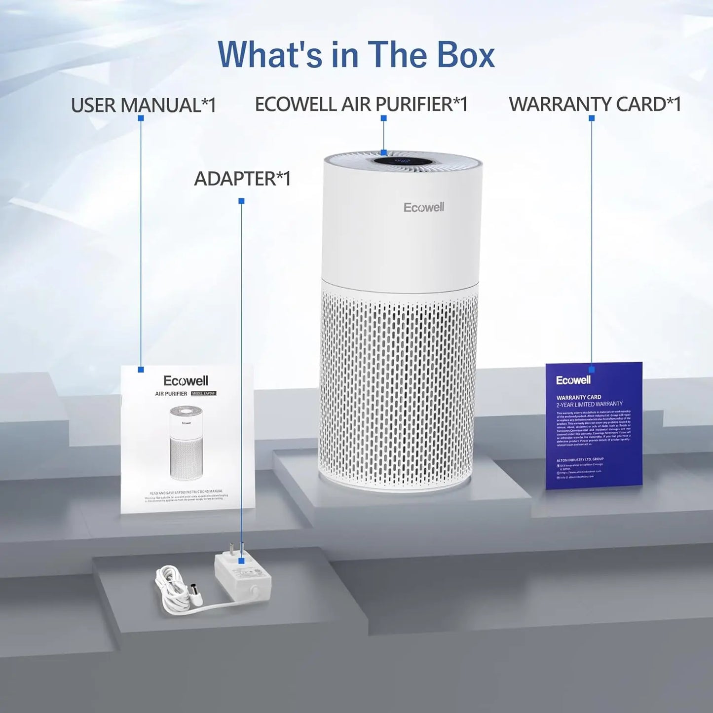 Air Purifiers for Home Large Room with Air Quality Sensor, Covers Up to 1640 Sq Ft, HEPA Filter, 360°Air Intake