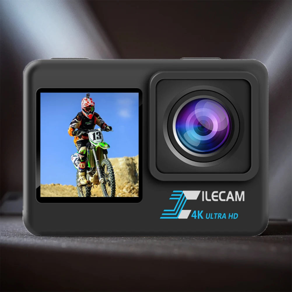 4K UHD Outdoor Sport Cam 1080P 30FPS 2.0 Inch IPS Screen Bicycle Video Recording Camera Anti-Shake Video Camera 120 Wide Angle