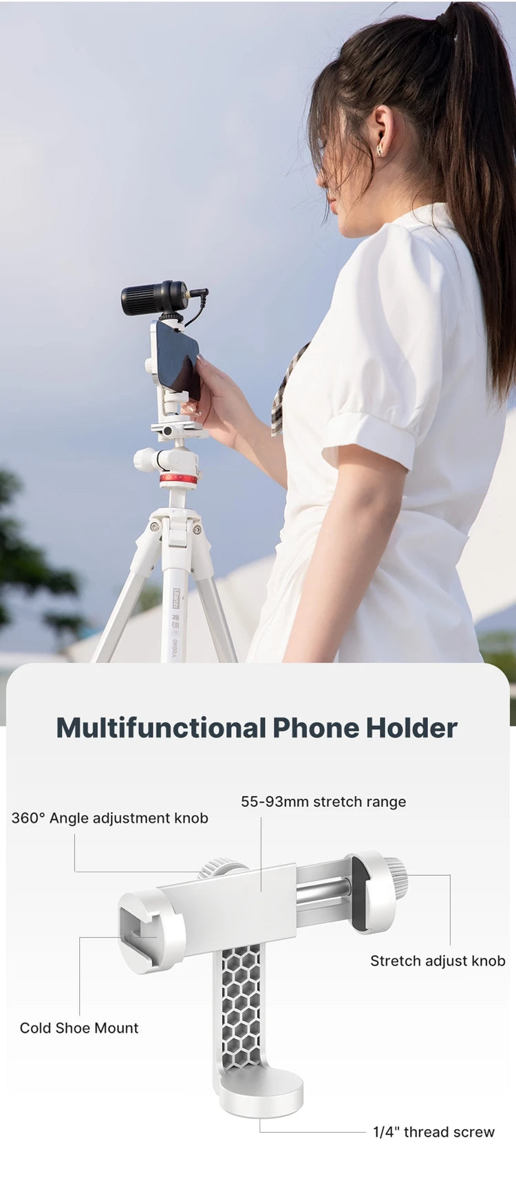 Ulanzi OMBRA Travel Tripod Aluminum Alloy Metal Outdoor Smartphone DSLR Camera Tripod Monopod W Arca Swiss Plate Ball Head