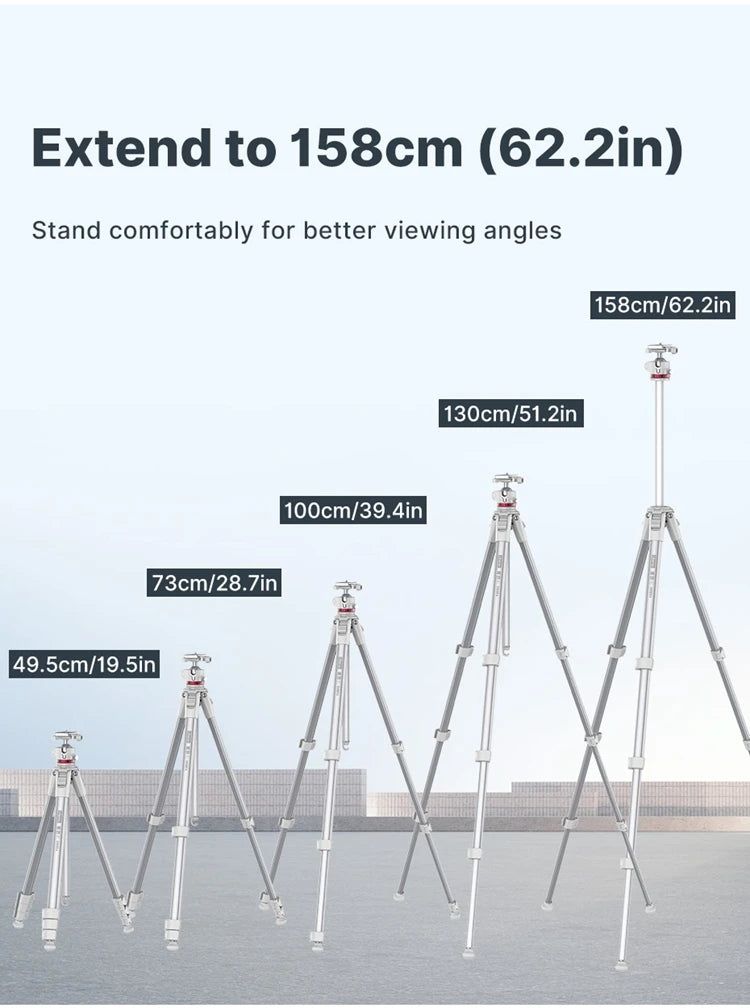 Ulanzi OMBRA Travel Tripod Aluminum Alloy Metal Outdoor Smartphone DSLR Camera Tripod Monopod W Arca Swiss Plate Ball Head