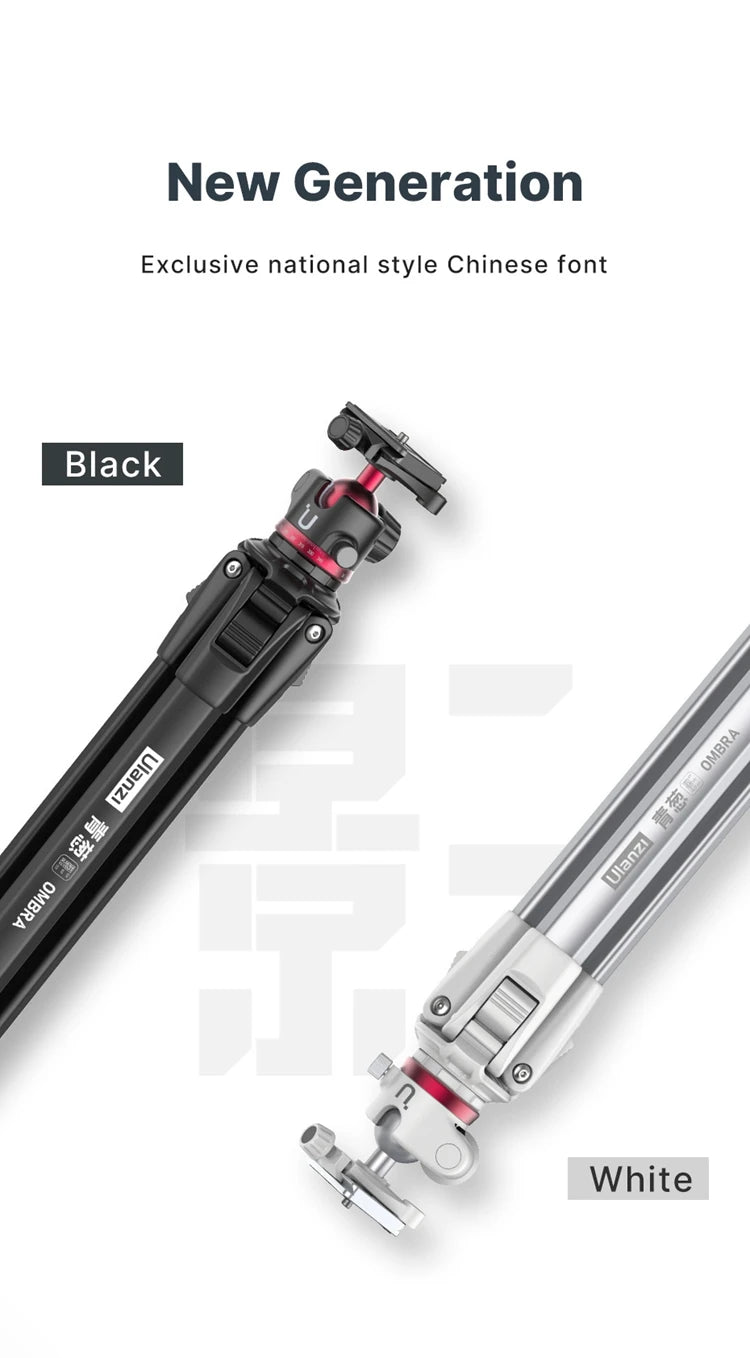 Ulanzi OMBRA Travel Tripod Aluminum Alloy Metal Outdoor Smartphone DSLR Camera Tripod Monopod W Arca Swiss Plate Ball Head