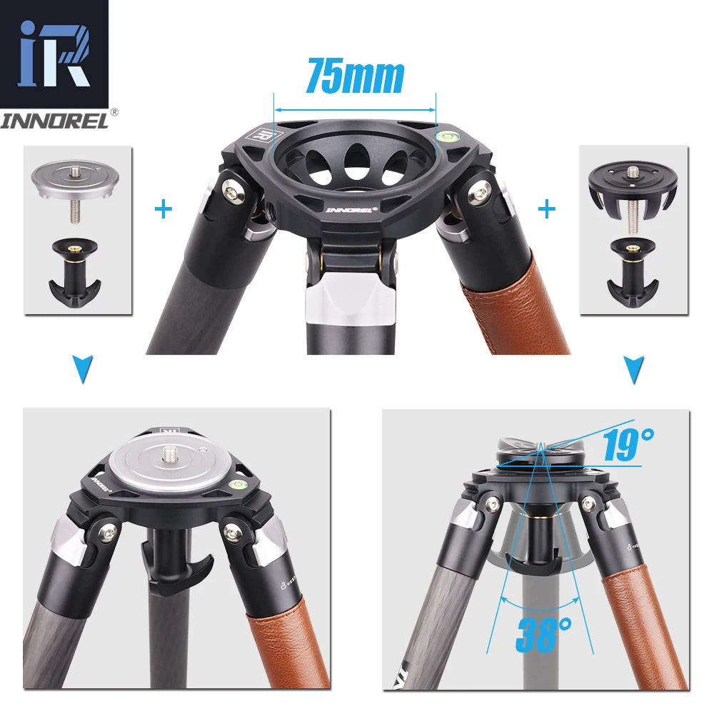 ST344C Professional Carbon Fiber Tripod Monopod With Ballhead Fluid Head For Digital Camera DSLR Max Load 35kg 75mm Bowl Adapter