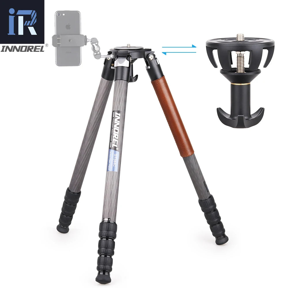 ST344C Professional Carbon Fiber Tripod Monopod With Ballhead Fluid Head For Digital Camera DSLR Max Load 35kg 75mm Bowl Adapter