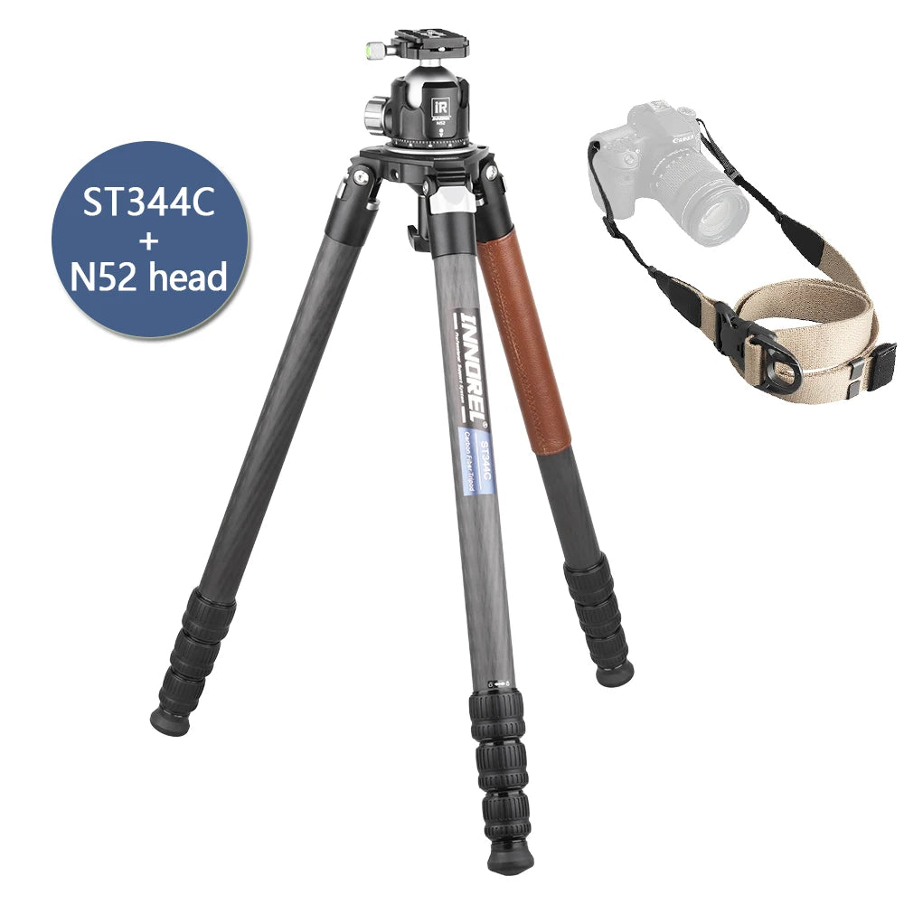 ST344C Professional Carbon Fiber Tripod Monopod With Ballhead Fluid Head For Digital Camera DSLR Max Load 35kg 75mm Bowl Adapter