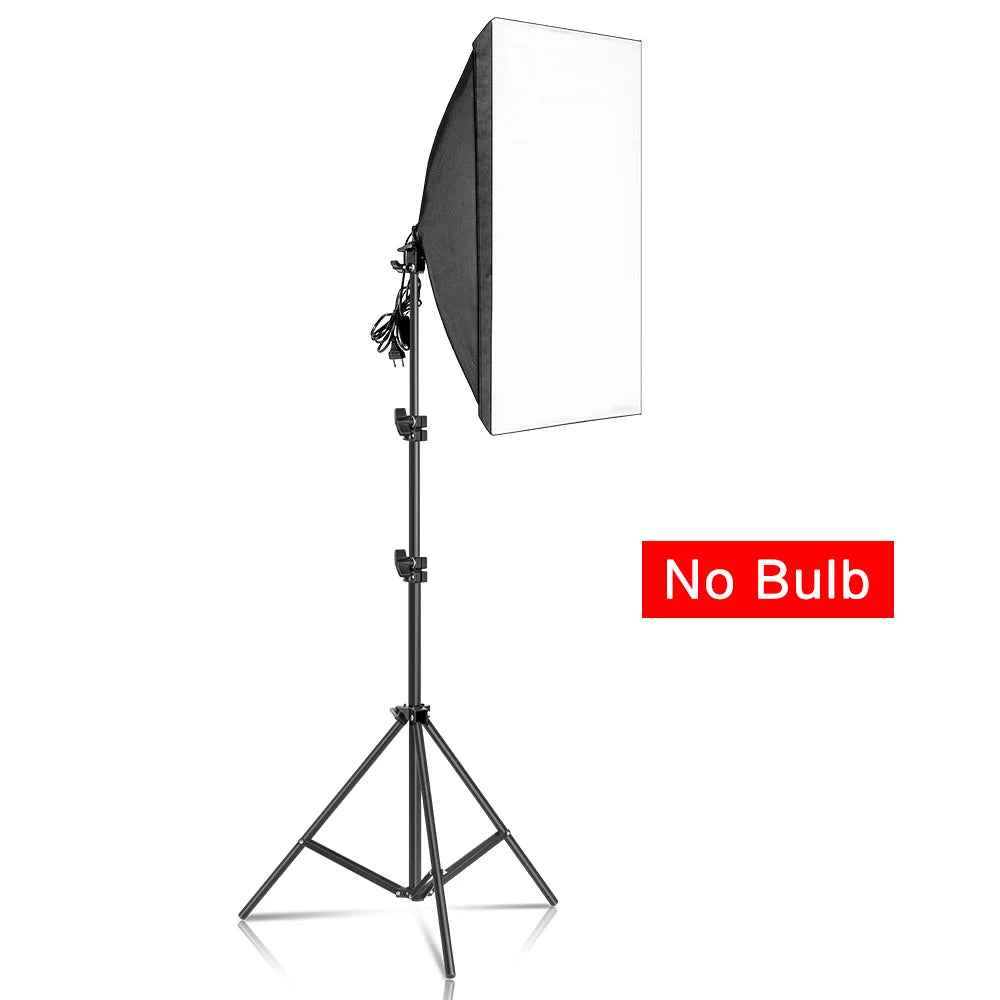 Photography 50x70CM Softbox Lighting Kits Professional Light System With E27 Photographic Bulbs Photo Studio Equipment