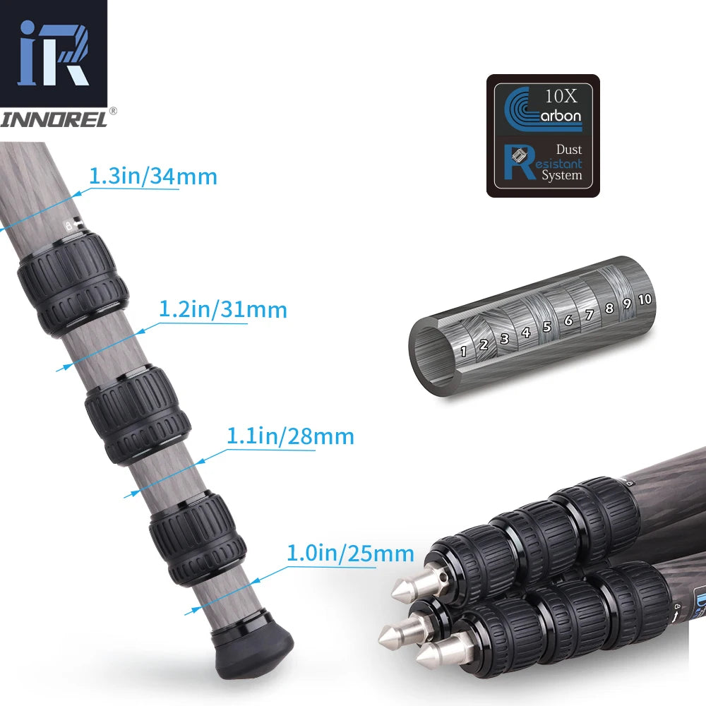 ST344C Professional Carbon Fiber Tripod Monopod With Ballhead Fluid Head For Digital Camera DSLR Max Load 35kg 75mm Bowl Adapter