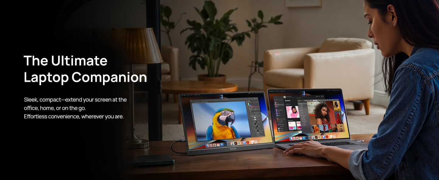 ARZOPA 16.1'' 100% sRGB Portable Monitor FHD1080P IPS Screen Second Monitor External Screen for MAC Laptop PC Xbox/PS/Switch,Z1C