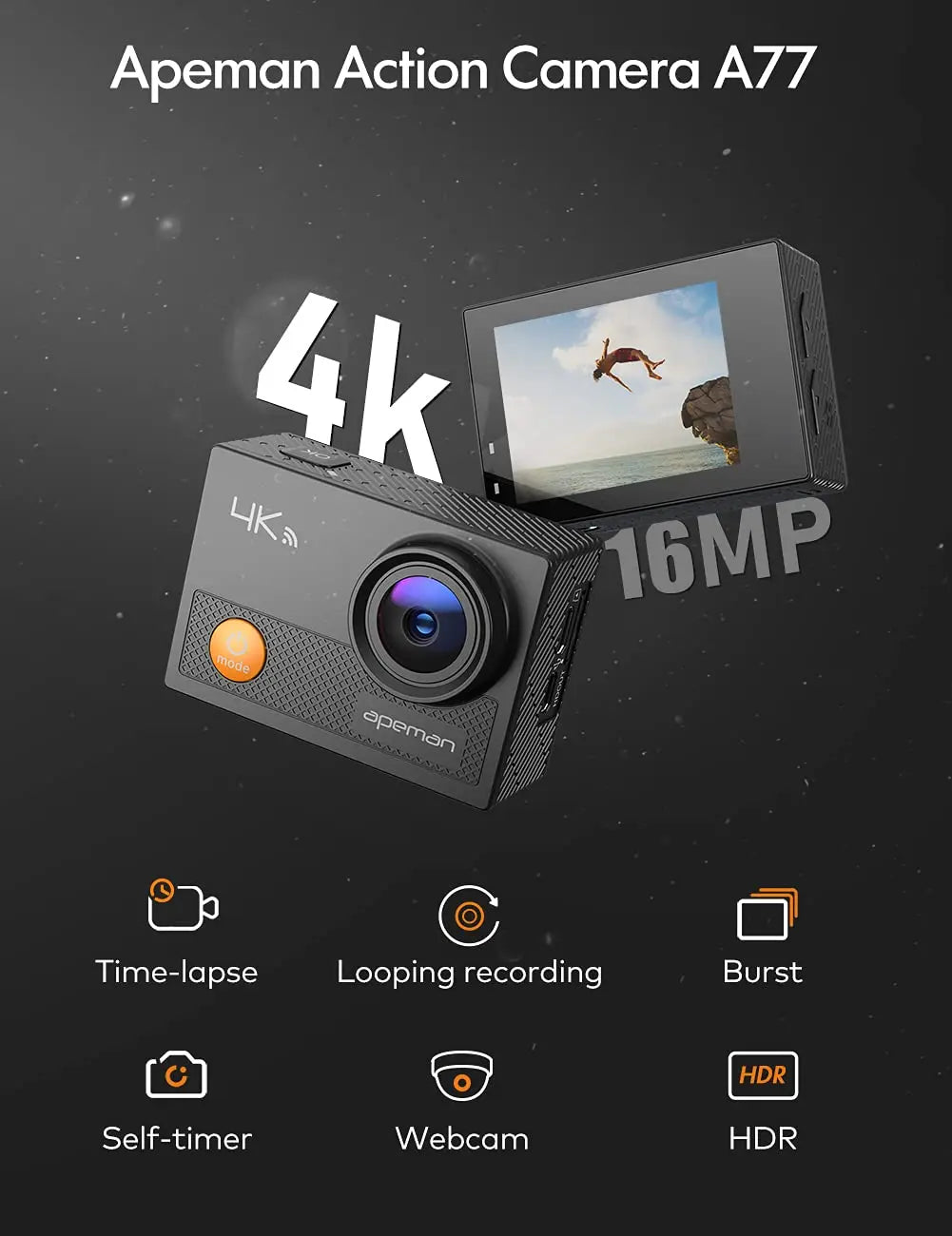 apeman A77 Action Camera