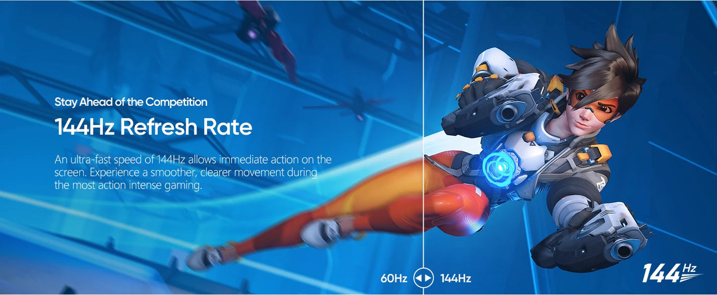 ARZOPA 16.1 inches Portable Gaming Monitor 144hz 100%sRGB 1080P FHD IPS Screen Second Screen for Switch,Xbox,PS5,Laptop,Mac,Z1FC