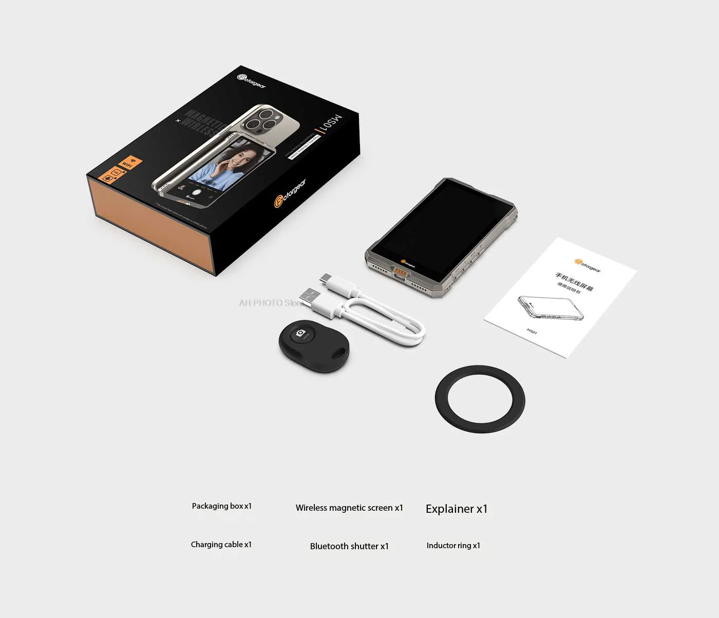Fotorgear MS01 Smartphone Wireless Magnetic Selfie Monitor Screen For Smartphone Vlog Live Stream Video Recording VS KingMa PH01