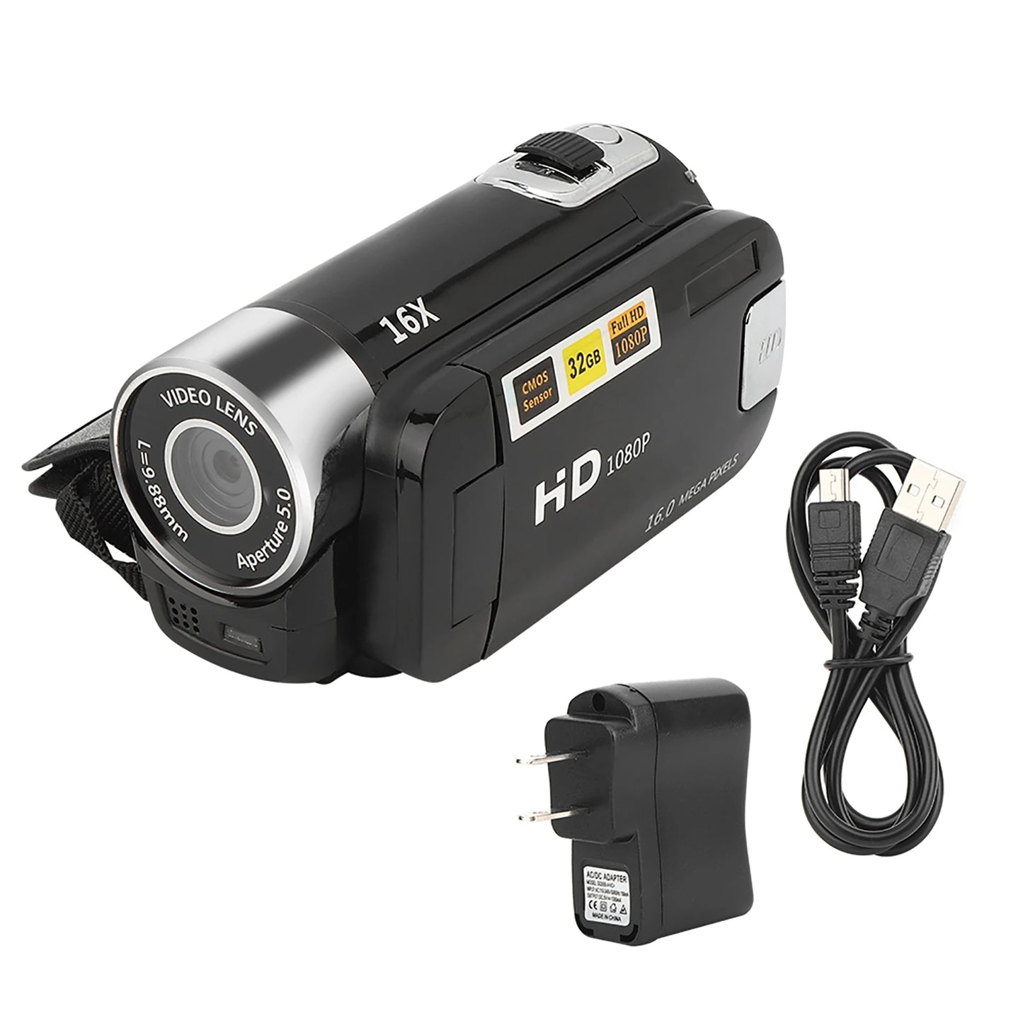 High Definition Camcorder Digital Camcorder Video Recorder 2.4 Inch 16X Digital Zoom for Student Photography Teenagers Kids
