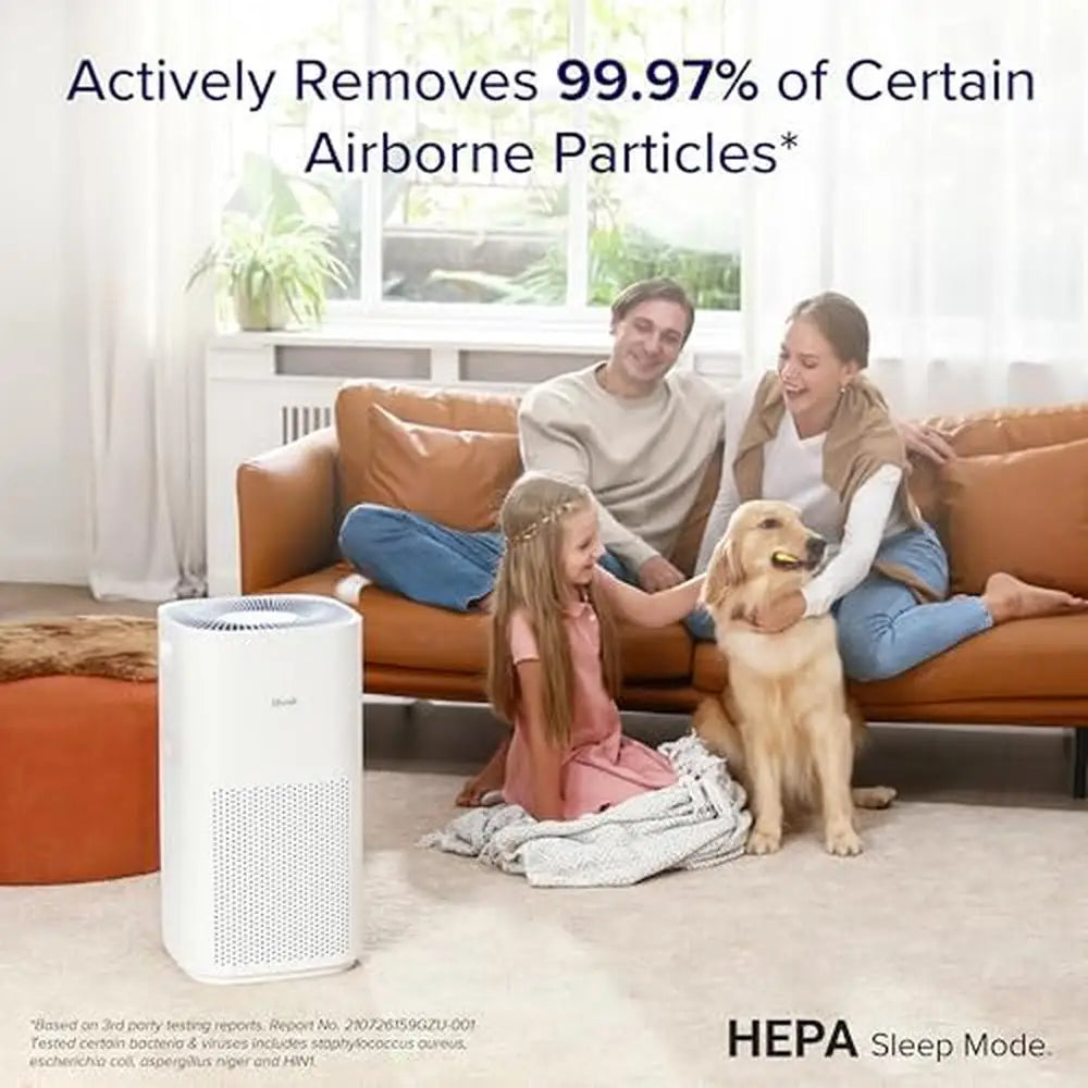Large Room Air Purifier WiFi PM2.5 Monitor HEPA Sleep Mode 3-in-1 Filter Smoke Pet Allergies Up to 3175 Sq. Ft Smart Technology