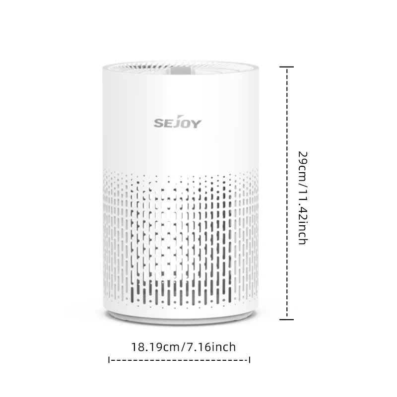 Sejoy Air Purifier H13 True HEPA Filter for Home Allergies and Pets Hair, Smokers in Bedroom with RGB Night Light