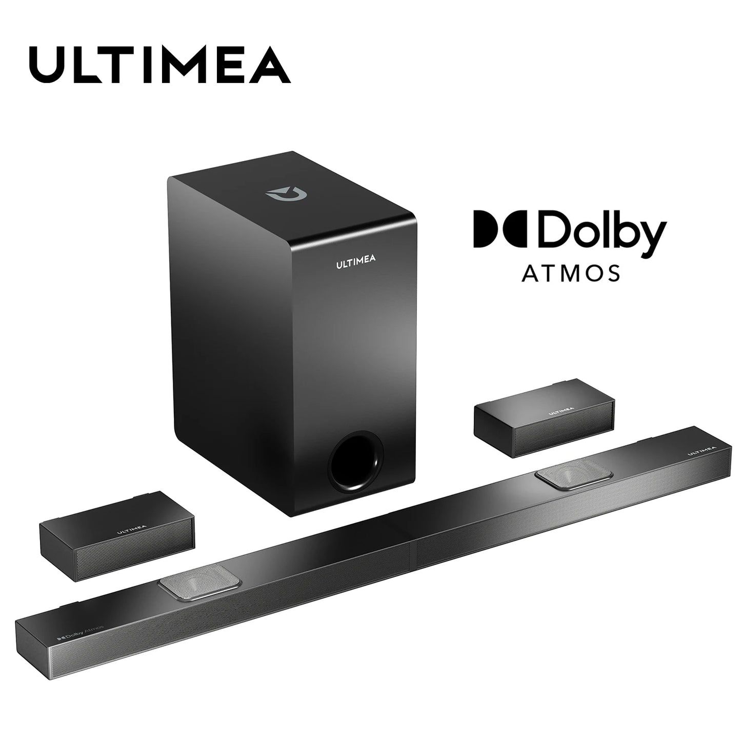 ULTIMEA 5.1.2 Sound Bar for Smart TV with Dolby Atmos, 8" Wireless Subwoofer, 4K HDR Pass-through, HDMI IN/eARC, 520W Peak Power