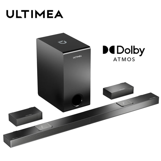 ULTIMEA 5.1.2 Sound Bar for Smart TV with Dolby Atmos, 8" Wireless Subwoofer, 4K HDR Pass-through, HDMI IN/eARC, 520W Peak Power