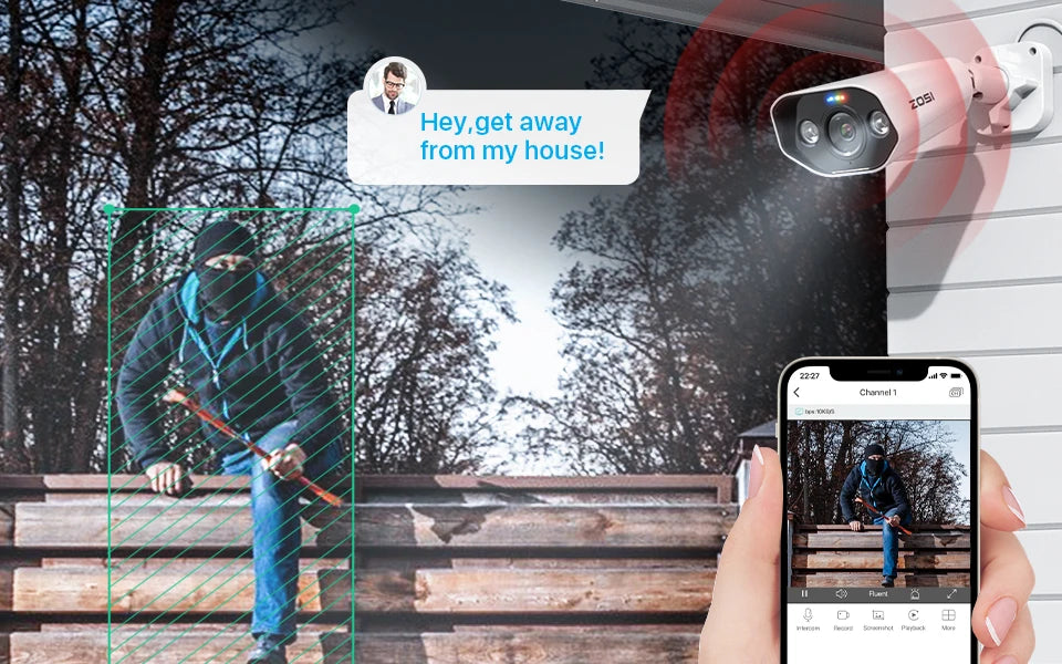 ZOSI 8CH POE Video Surveillance Kit 4K 8MP 5MP Super HD Outdoor IP Cameras AI Starlight Night Vision CCTV Security Camera System