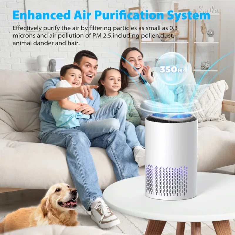 ALROCKET HEPA Air Purifier with Light Extra Large Room 350 Sq. ft, White