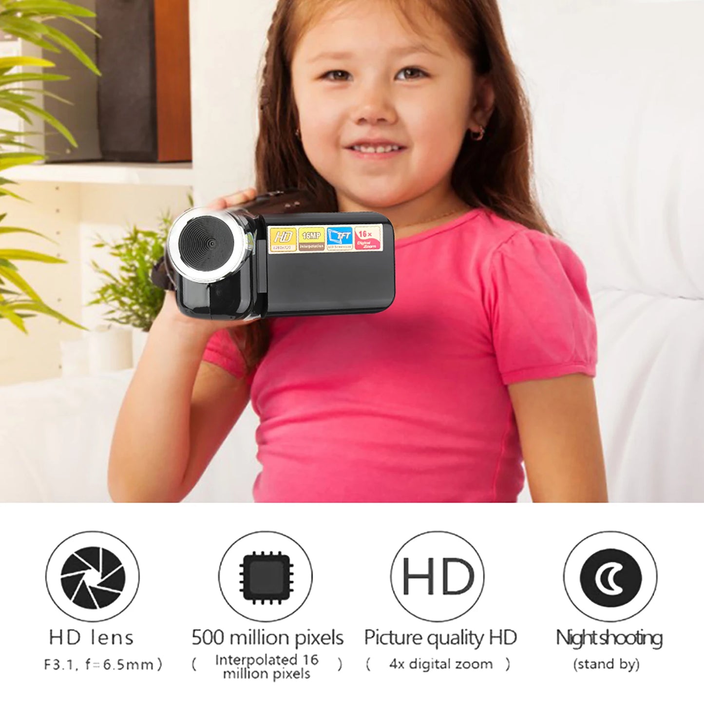 Portable Children Kids HD Digital Video Camera Camcorder with  LCD Sceen  Camcorder Recorder  Digital Video Camera
