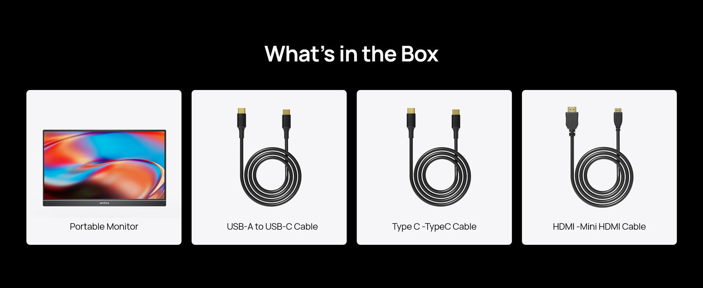 ARZOPA 16.1'' 100% sRGB Portable Monitor FHD1080P IPS Screen Second Monitor External Screen for MAC Laptop PC Xbox/PS/Switch,Z1C