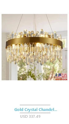 Luxury Empire Crystal Chandelier 12 Lights Entryway Dining Room Fixture Gold Lighting