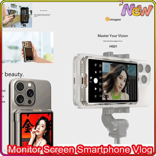 Fotorgear MS01 Smartphone Wireless Magnetic Selfie Monitor Screen For Smartphone Vlog Live Stream Video Recording VS KingMa PH01
