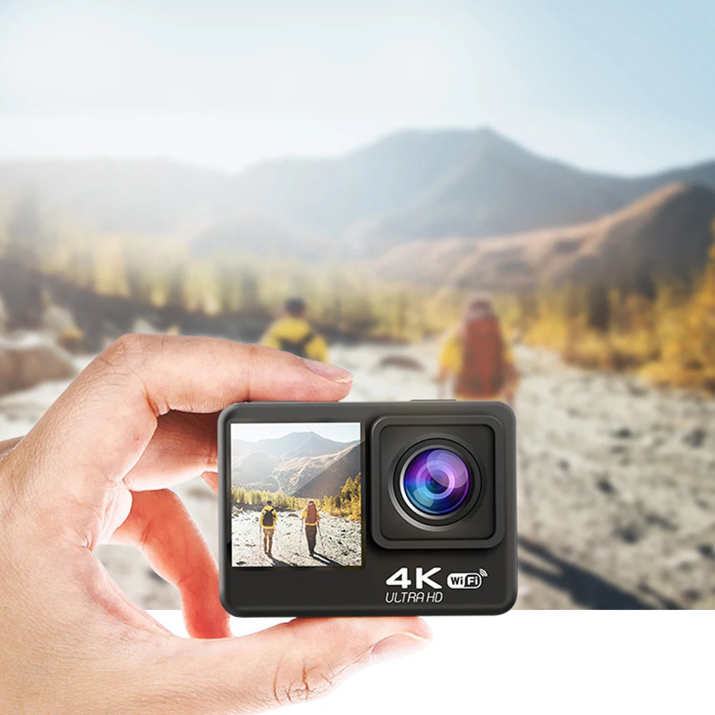 4K UHD 2.0 Inch IPS Screen Video Camera Anti-Shake Outdoor Sport Cam 1080P 30FPS Underwater Camera 120 Wide Angle 30M Waterproof