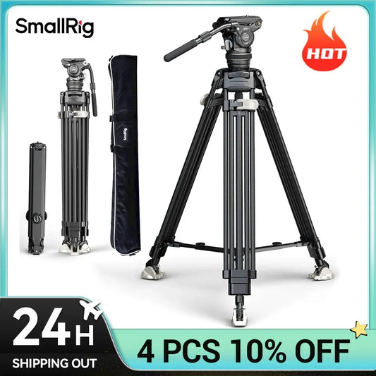 SmallRig AD-120 FreeBlazer Counterbalance Carbon Fiber Video Tripod Kit, 77" Video Tripod with 6-Step Counterbalance, Adjustable