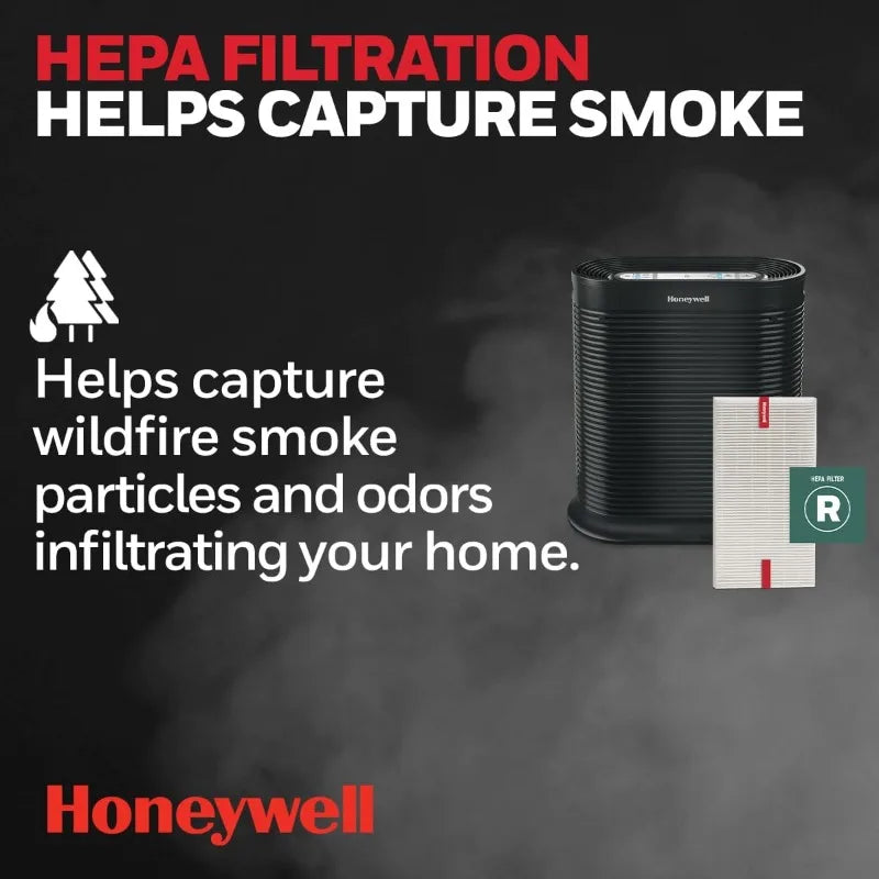 Honeywell AllergenPlus HEPA Air Purifier, Airborne Allergen Reducer for Large Rooms, Reduces Smoke,Wildfire Smoke,Pollen, HPA200
