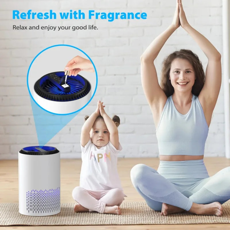 ALROCKET HEPA Air Purifier with Light Extra Large Room 350 Sq. ft, White