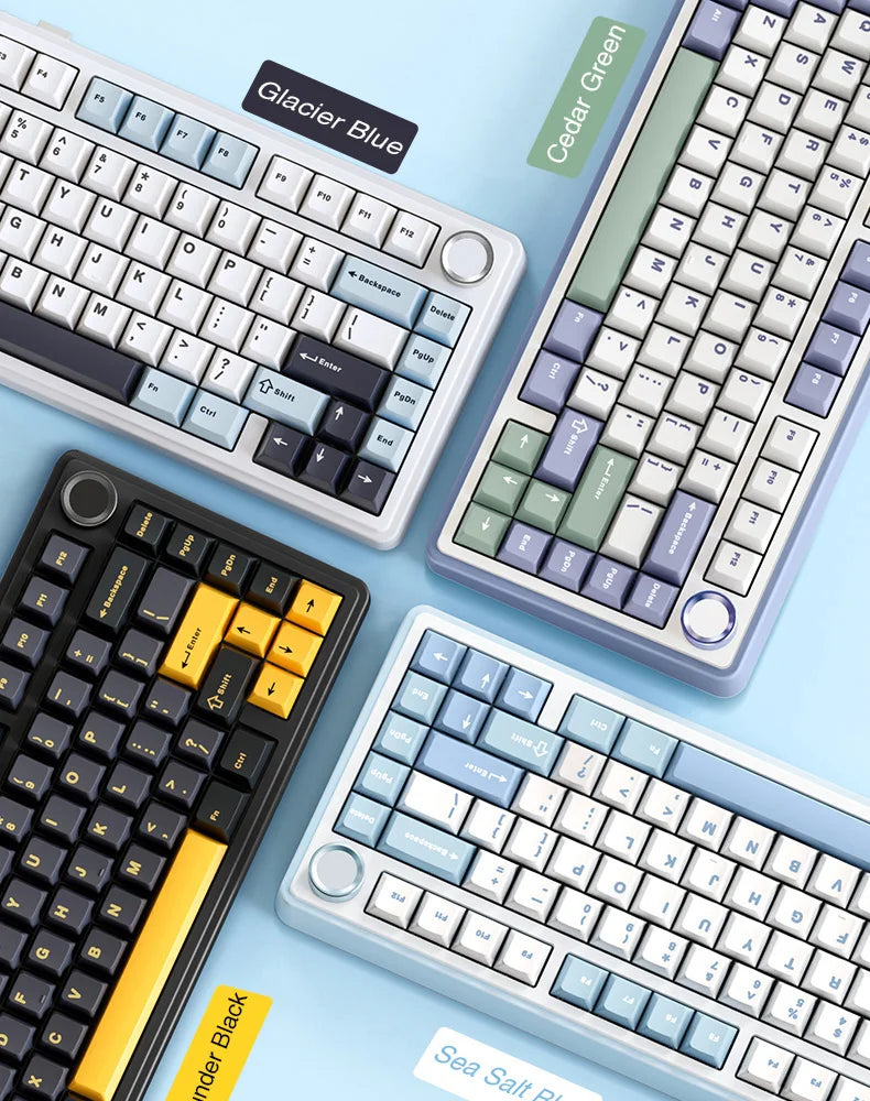 AULA F75 2.4G Wireless/Bluetooth/Wired Gaming Mechanical Keyboard RGB Customized 75% Layout Cherry Profile Gasket Structure