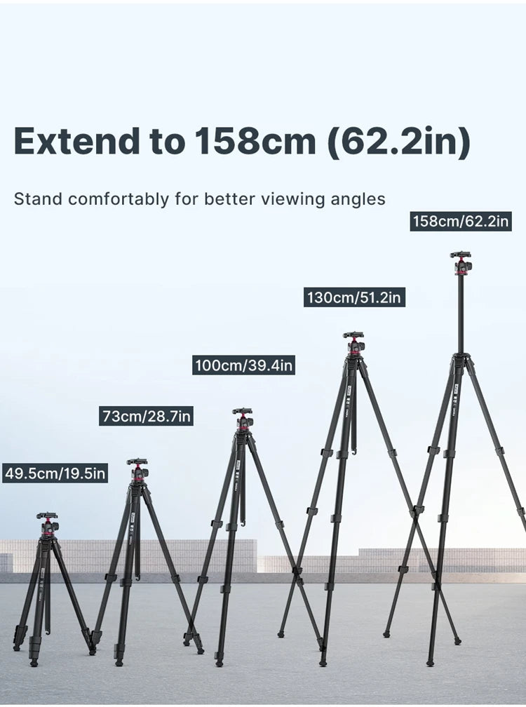 Ulanzi OMBRA Travel Tripod Aluminum Alloy Metal Outdoor Smartphone DSLR Camera Tripod Monopod W Arca Swiss Plate Ball Head