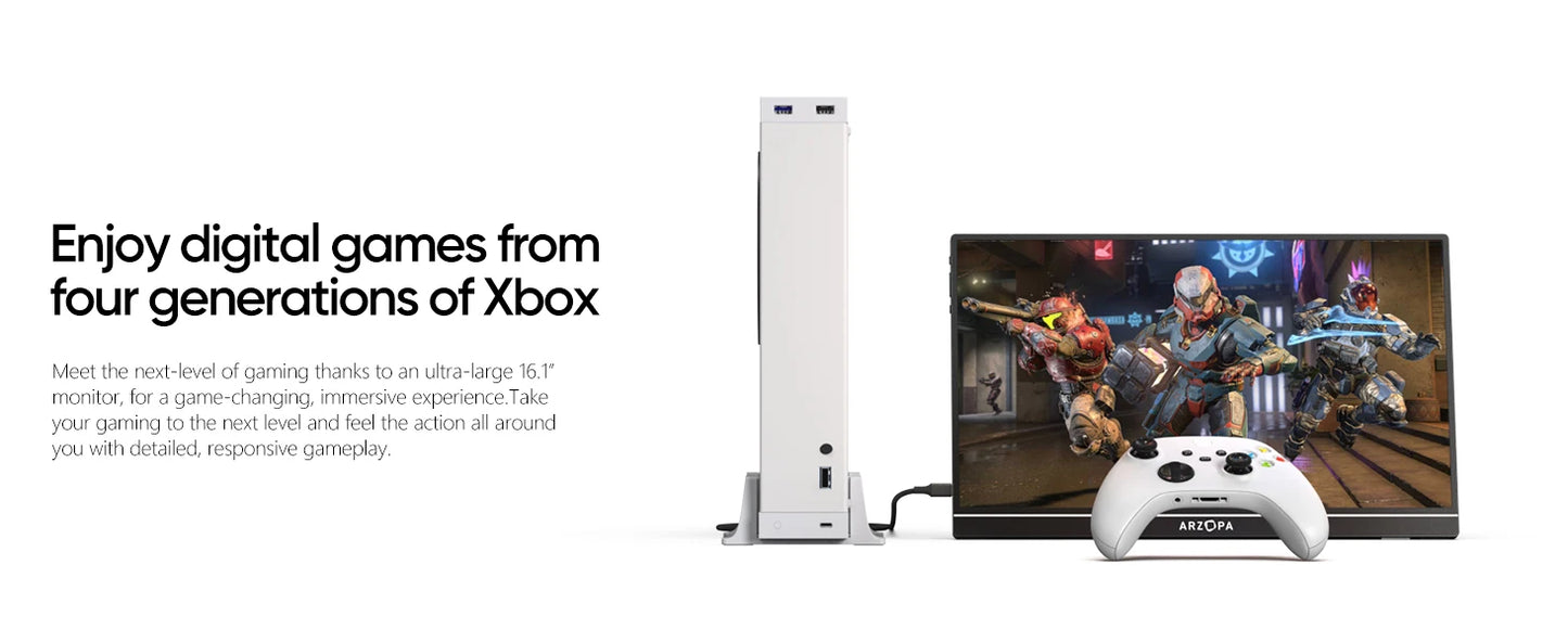 ARZOPA 16.1 inches Portable Gaming Monitor 144hz 100%sRGB 1080P FHD IPS Screen Second Screen for Switch,Xbox,PS5,Laptop,Mac,Z1FC