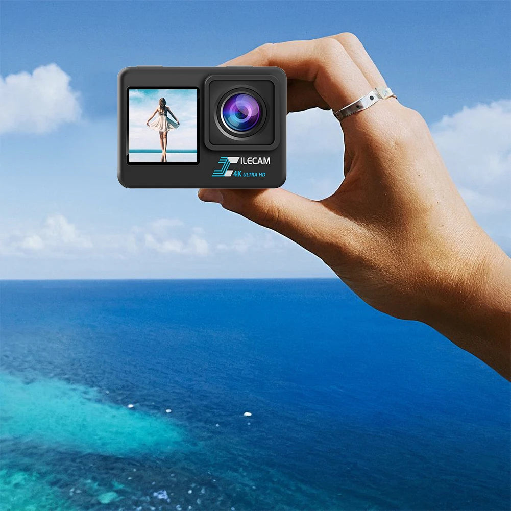 4K UHD 2.0 Inch IPS Screen Video Camera Anti-Shake Outdoor Sport Cam 1080P 30FPS Underwater Camera 120 Wide Angle 30M Waterproof