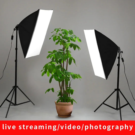 Photography 50x70CM Softbox Lighting Kits Professional Light System With E27 Photographic Bulbs Photo Studio Equipment
