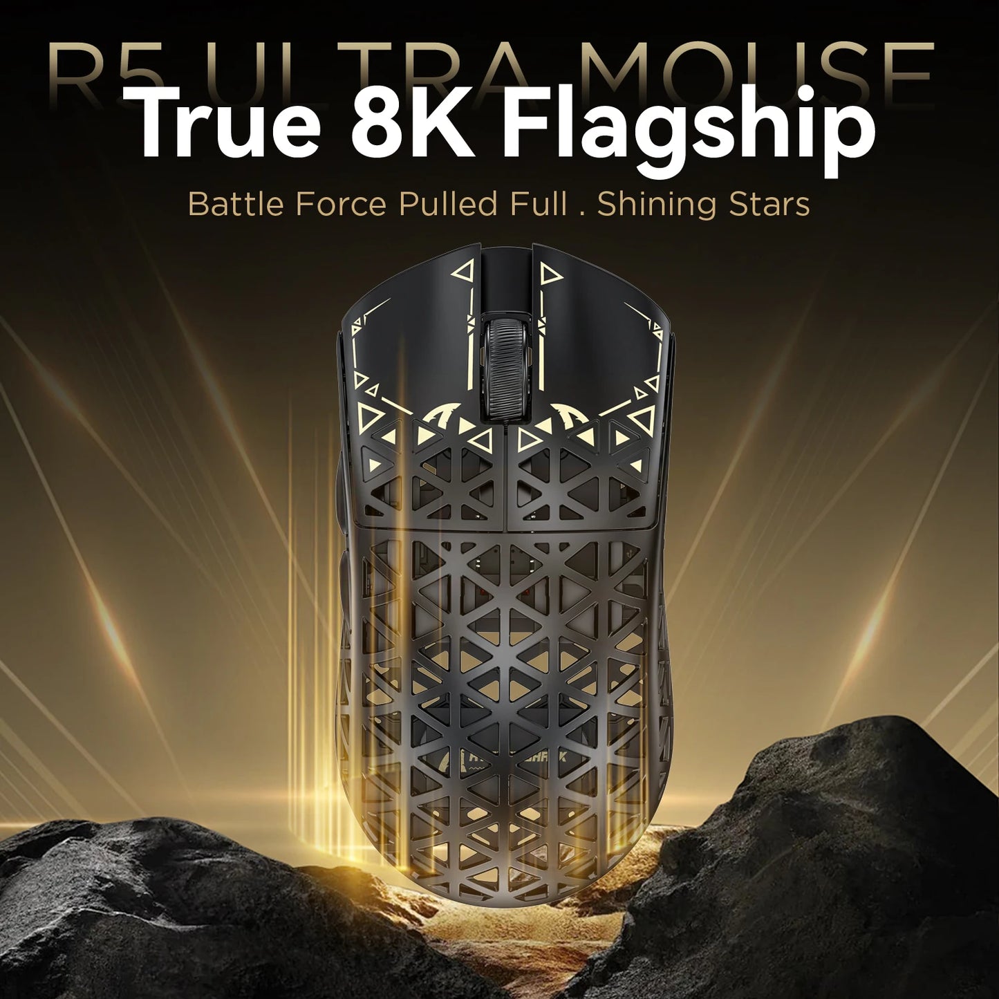 ATTACK SHARK R5 Ultra Carbon Fiber Wireless 8K Gaming Mouse 39g SUPERLIGHT, PixArt PAW3950MAX Gaming Sensor, 8000Hz Wireless Pol