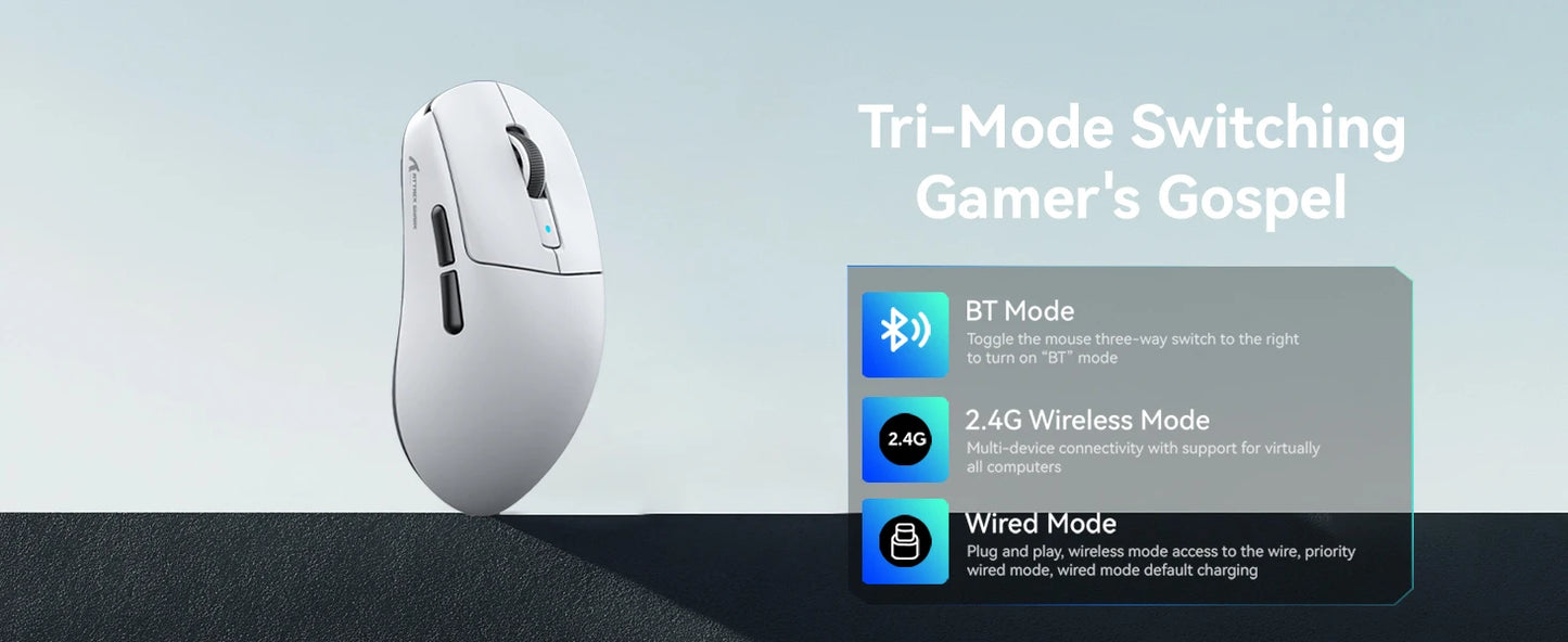 Attack Shark R6 Lightweight Wireless Gaming Mouse, PAW 3950Max Sensor Computer Mouse with Nordic 52480, 8KHz Polling