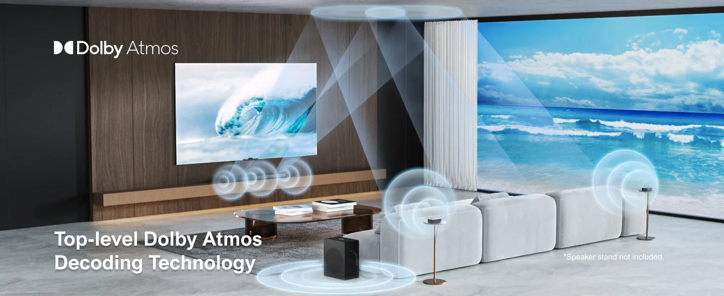 ULTIMEA 5.1.2 Sound Bar for Smart TV with Dolby Atmos, 8" Wireless Subwoofer, 4K HDR Pass-through, HDMI IN/eARC, 520W Peak Power