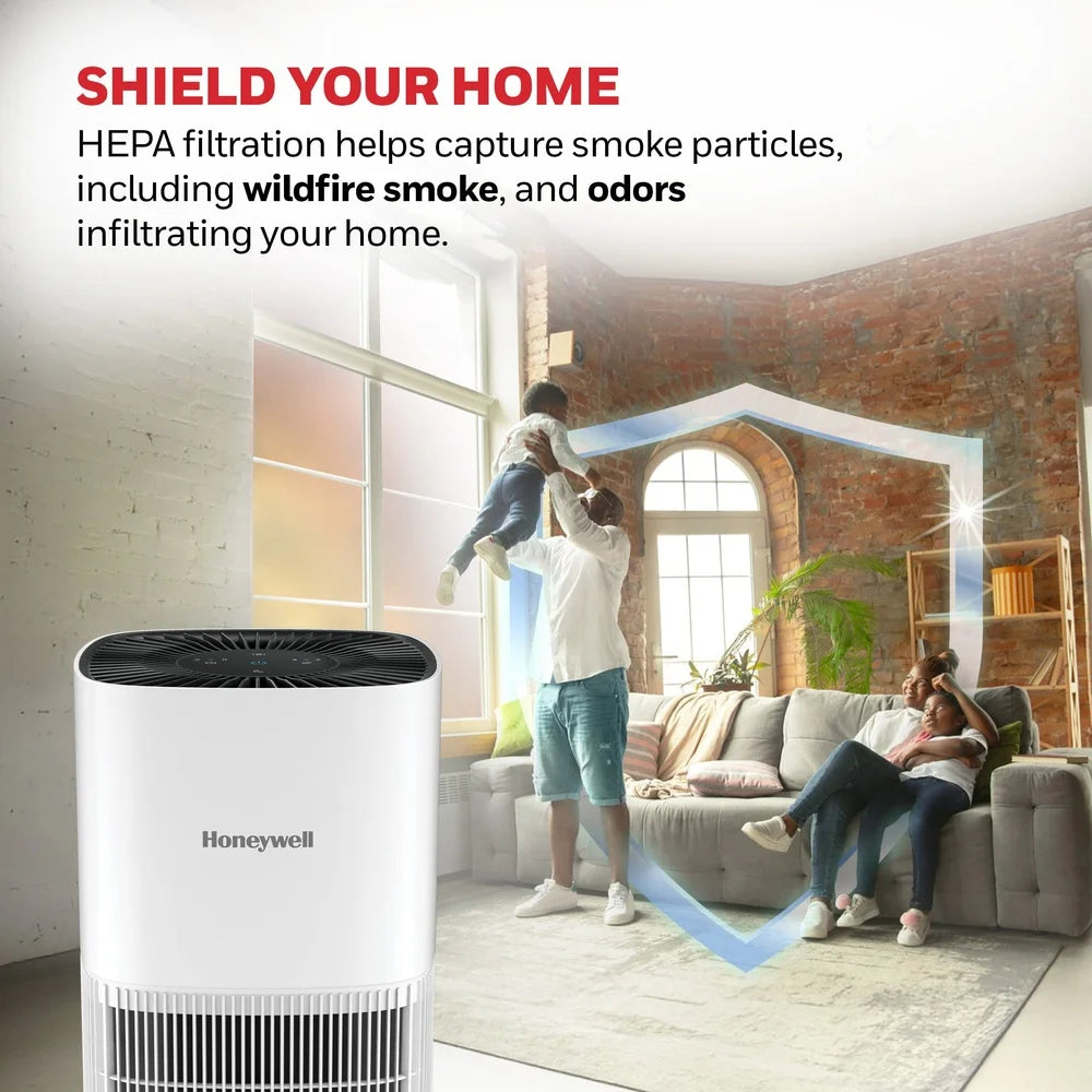 Air Purifier HEPA Filter Compact Bedroom Smoke Pollen Dust Allergens Odor Reducer with Timer Indicator Quiet Operation