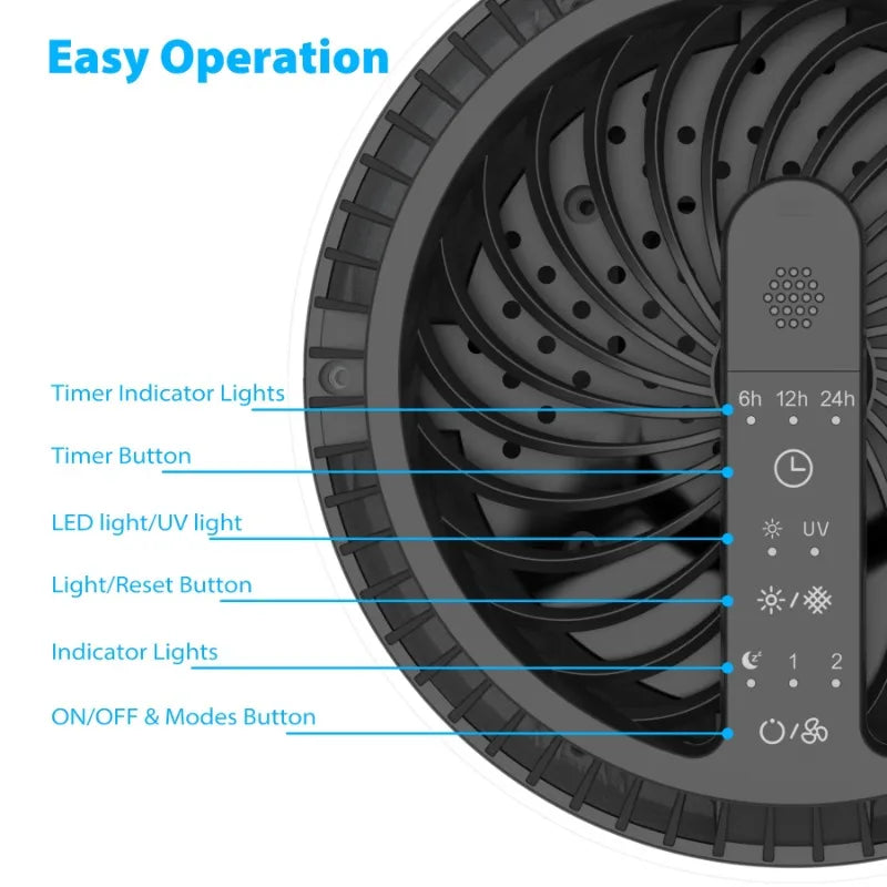 ALROCKET HEPA Air Purifier with Light Extra Large Room 350 Sq. ft, White