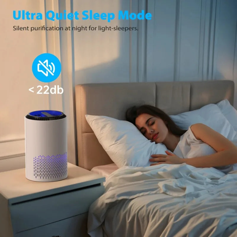 ALROCKET HEPA Air Purifier with Light Extra Large Room 350 Sq. ft, White