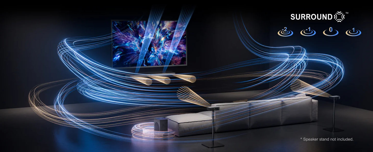 ULTIMEA 5.1.2 Sound Bar for Smart TV with Dolby Atmos, 8" Wireless Subwoofer, 4K HDR Pass-through, HDMI IN/eARC, 520W Peak Power