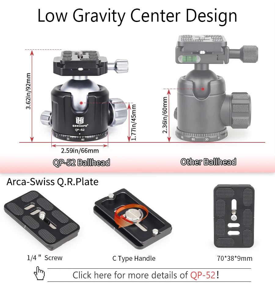 B560C Carbon Fiber Tripod 40mm Tube Professional Heavy Duty Tripod 30kg Load Bowl Tripod for DSLR Camera Shooting Birdwatching
