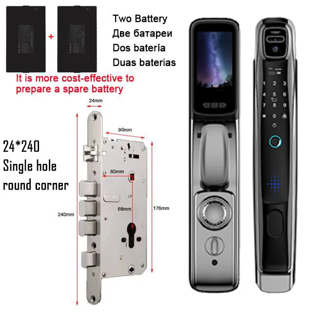 APP Face Recognition Smart Door Lock With Camera Video Call Voice Intercom Digital Door Lock Automatic Door Lock