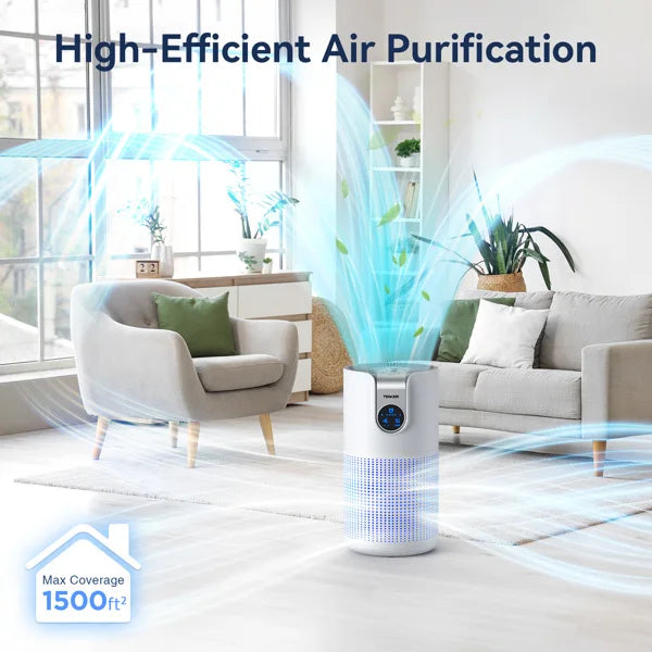 Air Purifier for Home Large Rooms Up to 1500ft² with Aromatherapy, HEPA Air Purifier for Allergies, Air Quality Monitor